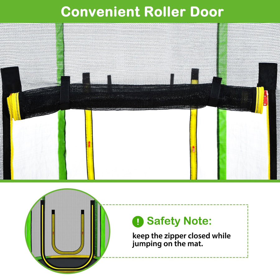 7FT Trampoline for Kids with Safety Enclosure Net, SEGMART Toddler Trampoline with Removable Slide, Upgrade Recreational Trampoline with Jumping Mat for Indoor Outdoor Backyard, Green