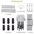 10x20 FT Foldable Outdoor Canopy with 6 Removable Sidewalls, SEGMART Pop Up Gazebo Tent with Adjustable Leg Heights, Portable Canopy Tent with Carry Bag for Party Wedding Events Beach BBQ, White