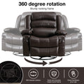 SEGMART PU Leather Recliner Chair for adult with Heat and Massage, Heavy Duty Electric Massage Swivel Rocker Chair Recliners Sofa for Living Room, 300 lb Capacity, Brown