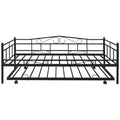 Twin Daybed with Trundle Included, SEGMART Twin Trundle Bed Frame with Metal Slat Support, Trundle Beds for Kids Teens Adults, Daybed for Bedroom Guest Room, Bed Frame No Box Spring Needed, Black