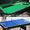 SEGMART 5.5 Ft 3 In 1 Folding Pool Table, Tennis Multigame Table, Multifunctional Billiard Table, Dining Table, Indoor Game Table, All Accessories Included, Black with Green Felt
