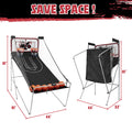 Foldable Indoor Basketball Arcade Game for All Players, SEGMART Dual Shot Indoor Basketball Game with Electronic Scorer, Portable Basketball Hoop Arcade with 8 Game Modes, 6 Balls for 2 Players