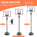 Basketball Hoop for Kids Outdoor Basketball Goal Portable Basketball System Set with Height Adjustable 7.5ft - 9.2ft with Wheels for Children Indoor/Outdoor Sports Red