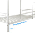 Bunk Bed Twin over Twin, SEGMART Metal Twin over Twin Bunk Bed Frame, Kids Bunk Beds for Small Rooms, Solid Metal Bunk Beds for Kids/Adults, with Ladder/Safety Rail, No Box Spring Needed, White, H1364