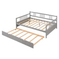 SEGMART Captain’s Bed, Modern Daybed Bed with Twin Size Trundle, Full Solid Wood Trundle Bed with Headboard and Footboard, Full Daybed Bed for Kid's Room, Teens, Grey, 200lbs, Grey, S333