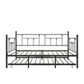 Metal Daybed Frame Twin Size Platform with trundle, metal trundle Daybed wth Roll Out Trundle and Slat Support, No Box Spring Needed, Built-in Casters, Easy Assembly, Black