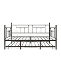 Metal Daybed Frame Twin Size Platform with trundle, metal trundle Daybed wth Roll Out Trundle and Slat Support, No Box Spring Needed, Built-in Casters, Easy Assembly, Black