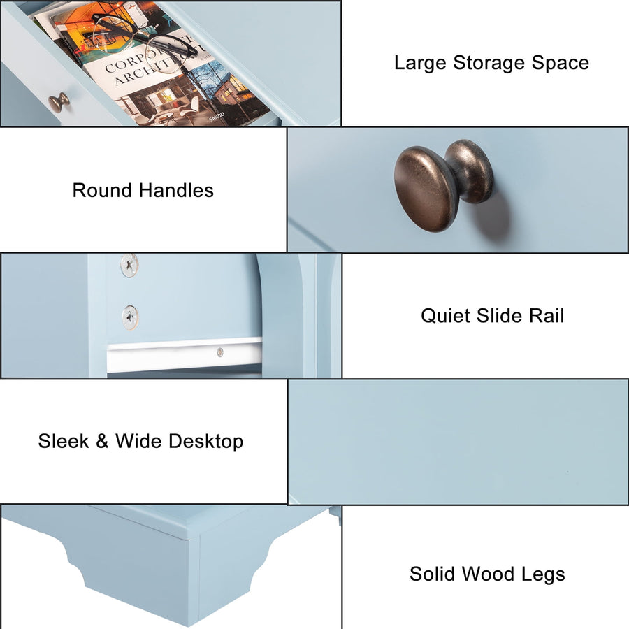 Entryway Console Table with 3 Drawers, Buffet Sideboard, Sofa Table Narrow Long with Storage Shelves for Living Room, Couch, Hallway, Foyer, Kitchen Counter, Blue