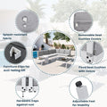 All-Weather Aluminum Outdoor Patio Furniture Set, Modern Patio Conversation Sets, Outdoor Sectional Metal Sofa with Cushion and Coffee Table for Backyard, Balcony, Garden, Light Grey