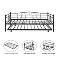 Twin Daybed with Trundle Included, SEGMART Twin Trundle Bed Frame with Metal Slat Support, Trundle Beds for Kids Teens Adults, Daybed for Bedroom Guest Room, Bed Frame No Box Spring Needed, Black