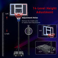 44 Inch Basketball Hoop for Kid, 4.8-10FT Height Adjustable Basketball Goal Outdoor, Portable Backboard System w/ 2 Wheels, Fillable Base, Basketball Goal System for Youth/Teens/Adult, Indoor/Outdoor
