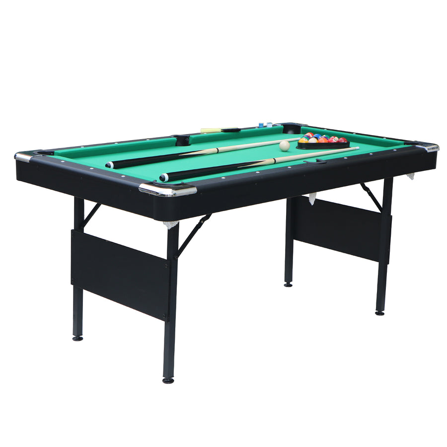SEGMART 6 Ft Folding Pool Table, Multifunctional Billiard Table, Dining Table, Indoor Game Table, All Accessories Included, Beige with Blue Felt
