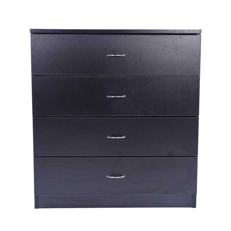 SEGMART 4 Drawers Chest of Drawers for Bedroom, 26'' x 13'' x 29'' Simple Elegant Dresser Cabinet w/Metal Handles, Durable MDF Wood Universal Chest Cabinet for Closet to Storing Clothes, Black, S7903