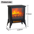 Personal Space Heater, 14" Portable Fireplace Infrared Quartz Heater with 3D Flame Effect, Free Standing Fireplace Stove Heater, Overheat and Tip-Over Protection, for Indoor Outdoor Home Use