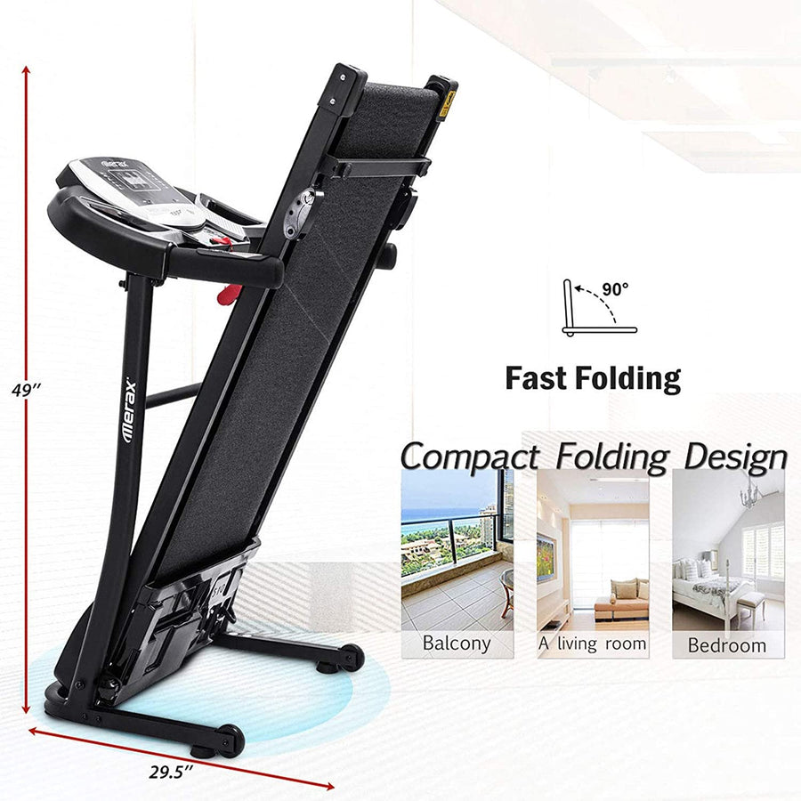 Home Use Foldable Exercise Machine Treadmills for Home, Electric Motorized Treadmill w/EKG Grip Pulse Sensor, Electric Running Jogging Exercise Equipment Treadmill for Gym Cardio, 240lbs, S5758