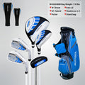 Segmart Golf Clubs Set for Kids 8-10, 5-Piece Right-Hand Junior Complete Golf Clubs with Golf Stand Bag, Golf Bag Rain Cover, for Up to 4' 2" Tall, Blue