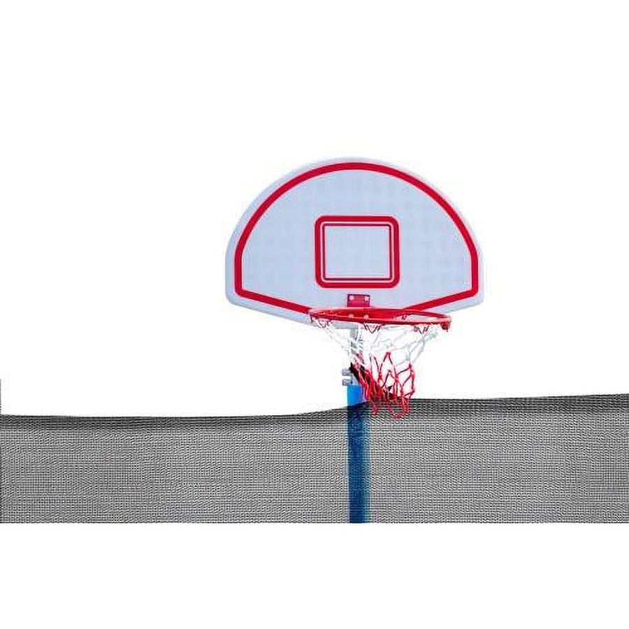 16FT Trampoline for Adults & Kids with Basketball Hoop, SEGMART Upgraded Round Recreational Trampoline with Enclosure Net, Heavy-duty Outdoor Trampoline with Ladder for Outdoor Indoor, Blue