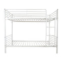 Bunk Bed Twin over Twin, SEGMART Metal Twin over Twin Bunk Bed Frame, Kids Bunk Beds for Small Rooms, Solid Metal Bunk Beds for Kids/Adults, with Ladder/Safety Rail, No Box Spring Needed, White, H1364
