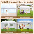 10' x 20' Outdoor Pop Up Wedding Party Tent, SEGMART Event Canopy Tent with 4 Removable Sidewalls for Camping Patio Picnic, Folding Instant Tent Gazebo with Serving Windows, Carry Bag, White