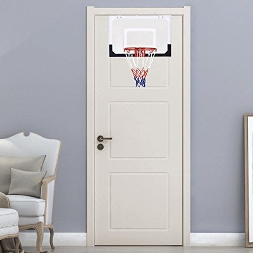 Clearance!Basketball Hoop, Mini Basketball Hoop for Kids, Over The Door Basketball Hoop Indoor for Home or Office- Slam Dunk Approved, Shatter Resistant Backboard Include 1 Basketball and 1 Inflator