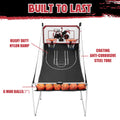 Foldable Indoor Basketball Arcade Game for All Players, SEGMART Dual Shot Indoor Basketball Game with Electronic Scorer, Portable Basketball Hoop Arcade with 8 Game Modes, 6 Balls for 2 Players