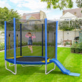 7FT Trampoline for Kids with Safety Enclosure Net, SEGMART Toddler Trampoline with Removable Slide, Upgrade Recreational Trampoline with Jumping Mat for Indoor Outdoor Backyard, Green
