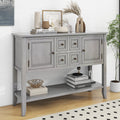 Console Table Buffet Sideboard, Upgraded Buffet Cabinet Sideboard with 4 Storage Drawers 2 Cabinets and Bottom Shelf, Wood Console Table Storage Cabinet for Dining Room Home, Antique Gray