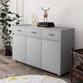 Storage Buffet Cabinet, 52'' X 15.7'' X 32'' Sideboard Buffet Storage Cabinet w/3 Storage Drawers and 3 Door Cabinets, Simple Sideboard Table with Steel Tube Legs for Dining Room, 176.4 lbs, S1393
