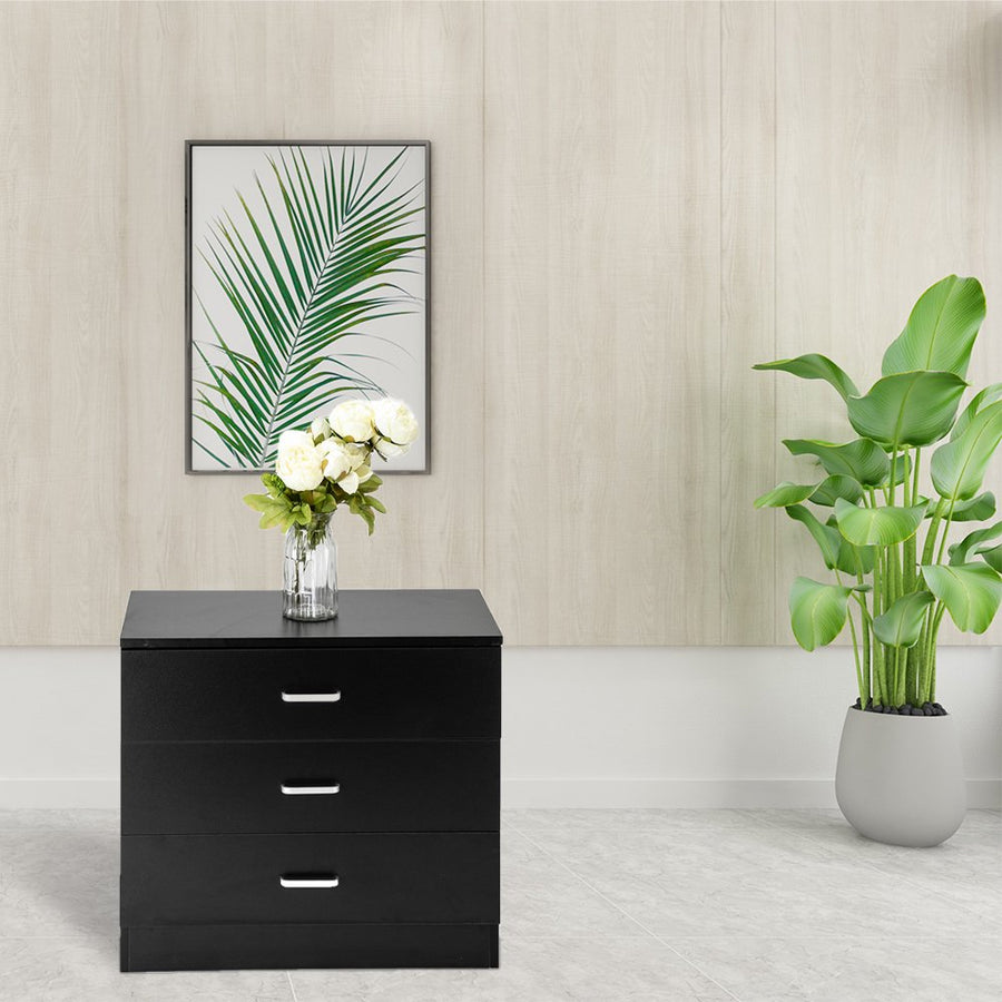 Black Wood Chest Cabinet, SEGMART 26'' x 13'' x 22'' Durable MDF Wood Chest Cabinet with Metal Handles, Simple Bedroom Furniture Chest of Drawers for Closet to Storing Clothes, Cosmetic, S7953