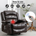 Massage Rocker Recliner Chair with Vibration Massage and Heat, SEGMART Electric Power Recliner Lounge Chair Sofa for Living Room with Side Pocket and Cup Holders, Brown