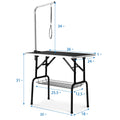 Medium Dog Grooming Table, 2020 Upgraded 36'' Heavy Duty Stainless Steel Frame Foldable Table w/Adjustable with Arm/Noose, Capacity Up to 300lbs, S12061