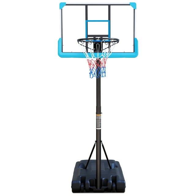 Swimming Pool Basketball Hoop, 4ft to 6.5ft Height-Adjustable Poolside basketball goal, 13 Inch Stainless Steel Rim for Adults & Kids