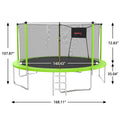 14ft Trampoline with Enclosure on Clearance, New Upgraded Kids Outdoor Trampoline with Basketball Hoop and Ladder, Heavy-Duty Round Outdoor Backyard Bounce Jumper Trampoline for Boys Girls
