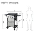 2 in 1 Propane Gas Grill and Griddle Combo, 3 Burner Griddle Grill Combo with Folding Side Tables & Hanging Basket, 36,900BTU Stainless Steel Propane Grill for Outdoor Cooking