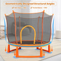 6ft Trampoline for Kids, Toddler Trampoline with Safety Enclosure Net, Ocean Balls, Indoor Outdoor Recreational Trampoline with with Jumping Mat, Birthday Gift for Kids Age 1-8, Orange