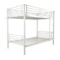 Bunk Bed Twin over Twin, SEGMART Metal Twin over Twin Bunk Bed Frame, Kids Bunk Beds for Small Rooms, Solid Metal Bunk Beds for Kids/Adults, with Ladder/Safety Rail, No Box Spring Needed, White, H1364