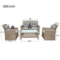 SEGMART 6 Piece Outdoor Patio Furniture Sets, All-Weather Rattan Conversation Set with Ottoman & Cushions, Outdoor Sectional Wicker Set for Backyard, Deck, Poolside