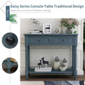 Entryway Table with Drawers, SEGMART Console Table with Storage, Solid Wood Vintage Sofa Table with Bottom Shelf, Modern Entry Table Hallway Table for Living Room Entryway Hallway Foyer, Navy