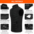 Heated Vest Size Adjustable, Rechargeable USB Heating Vest for Men Women, Lightweight Warm Vest 11 Heating Panels for Hunting Camping Hiking, Battery Not Included