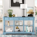 Entryway Console Table with 3 Drawers, Buffet Sideboard, Sofa Table Narrow Long with Storage Shelves for Living Room, Couch, Hallway, Foyer, Kitchen Counter, Blue