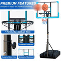 Swimming Pool Basketball Hoop, 4ft to 6.5ft Height-Adjustable Poolside basketball goal, 13 Inch Stainless Steel Rim for Adults & Kids