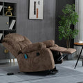 Power Lift Recliner Chair for Elderly, Heavy Duty and Safety Motion Reclining Mechanism Recliner Chair with Remote Control, Plush Fabric Sofa Living Room Chair with Overstuffed Design, Brown, SS239