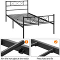 Twin Metal Bed Frame, 10.8 Inch Double Metal Platform Bed Frame with Headboard and Footboard, Simple Mattress Foundation w/ 12 Legs, Easy assembly, No Noise, Non-Slip Design, 220lbs, SS487