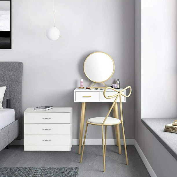 3-Drawer Drawers for Bedroom, SEGMART 26'' x 13'' x 22'' Classic Simple Bedroom Furniture Chest Cabinet with Metal Handles, Durable MDF Wood 3-Drawer Dresser for Closet to Storing Clothes, S7934