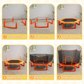 6ft Trampoline for Kids, Toddler Trampoline with Safety Enclosure Net, Ocean Balls, Indoor Outdoor Recreational Trampoline with with Jumping Mat, Birthday Gift for Kids Age 1-8, Orange
