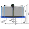 14FT Trampoline for Kids and Adults, SEGMART Upgraded Outdoor Trampoline with Basketball Hoop, Heavy-Duty Round Trampoline with Safety Enclosure Net and Ladder for Indoor Outdoor Backyard, Blue