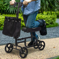 Segmart Knee Scooter for Broken Foot for Adults, Foldable Knee Walker with Basket Dual Braking System for Ankle and Foot Injured, Best Crutches Alternative, 330 lbs, Black