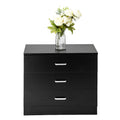 Black Wood Chest Cabinet, SEGMART 26'' x 13'' x 22'' Durable MDF Wood Chest Cabinet with Metal Handles, Simple Bedroom Furniture Chest of Drawers for Closet to Storing Clothes, Cosmetic, S7953
