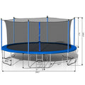Outdoor Trampoline for Kids, New Upgraded 14' Outdoor Trampoline with Safety Enclosure Net and Ladder, Heavy-Duty Round Trampoline for Indoor or Outdoor Backyard, L