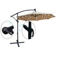 Segmart 10ft Taupe and Black Cantilever Offset Patio Umbrella with Solar Lights